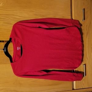 Red  waffle weave fabric shirt in size medium.